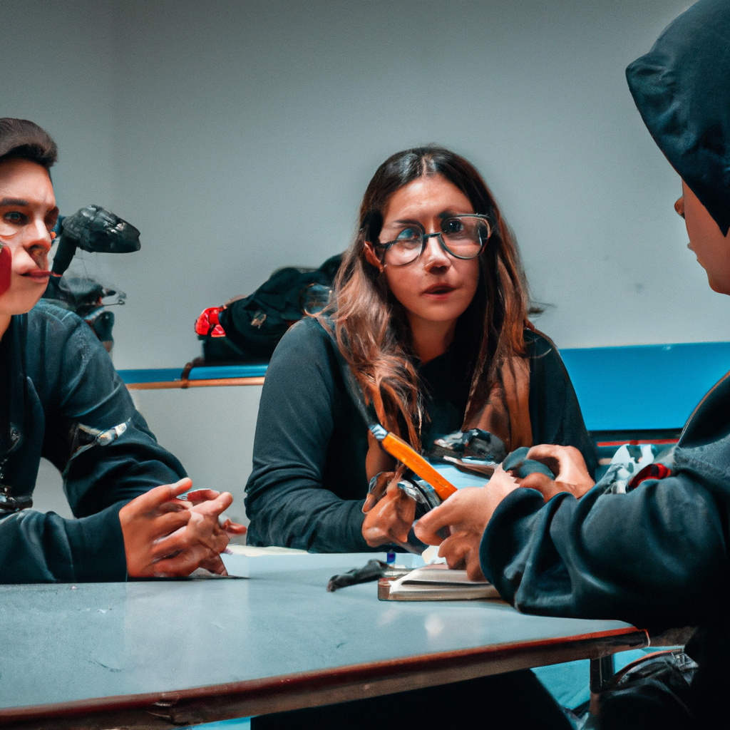 Estudiantes en un aula moderna durante un workshop de PR